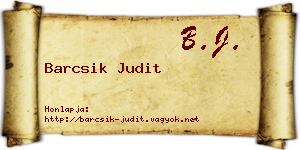 Barcsik Judit névjegykártya